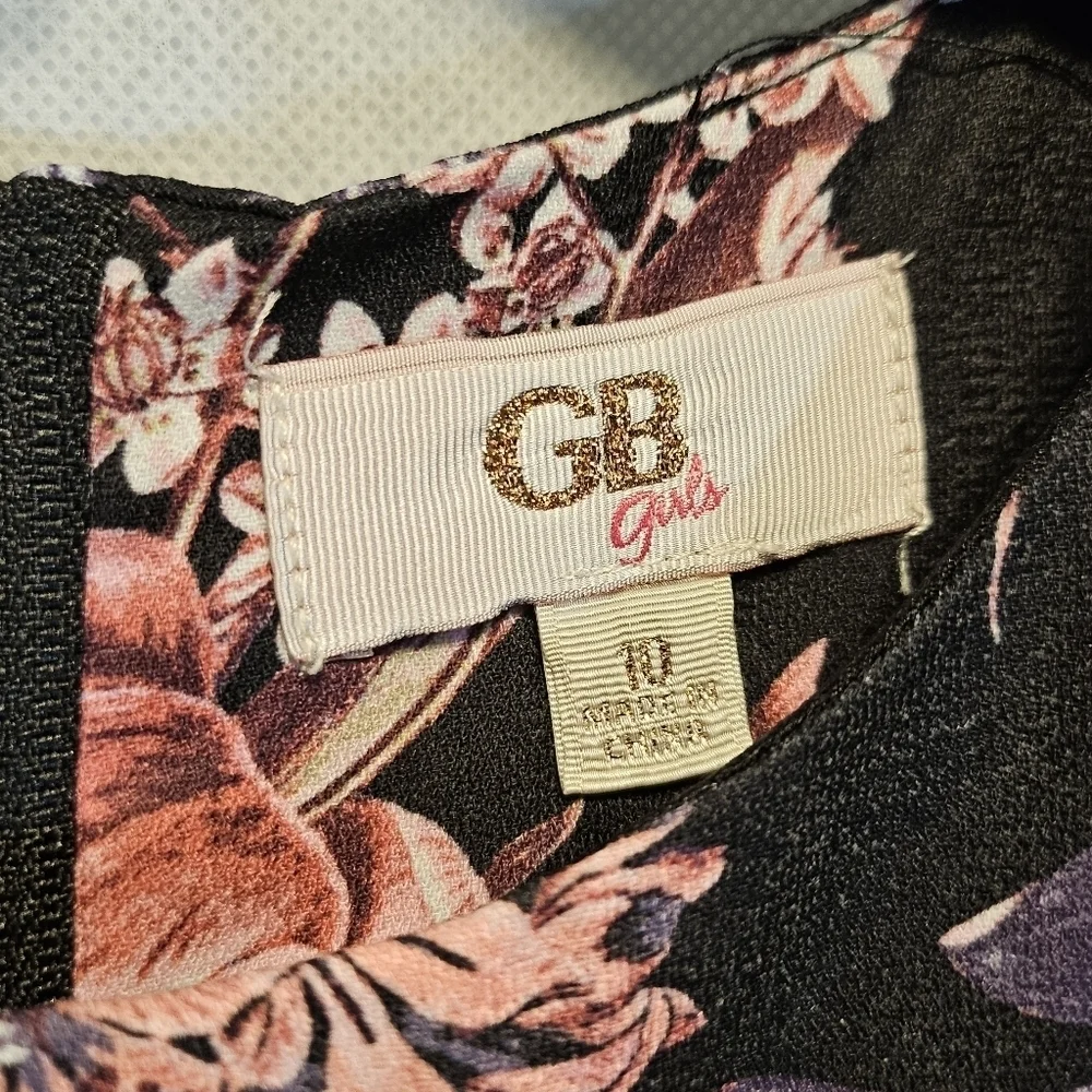 GB Kids 1 Piece Floral Wide Leg Pants Romper 100% Polyester  Size 10
